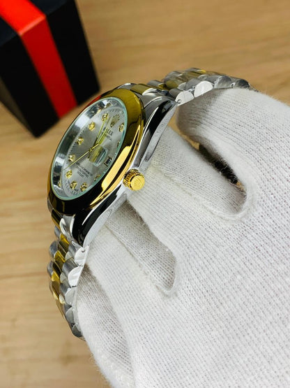 Gold & Silver + White Dial | Stainless Steel | Water Proof | ZAS Watches