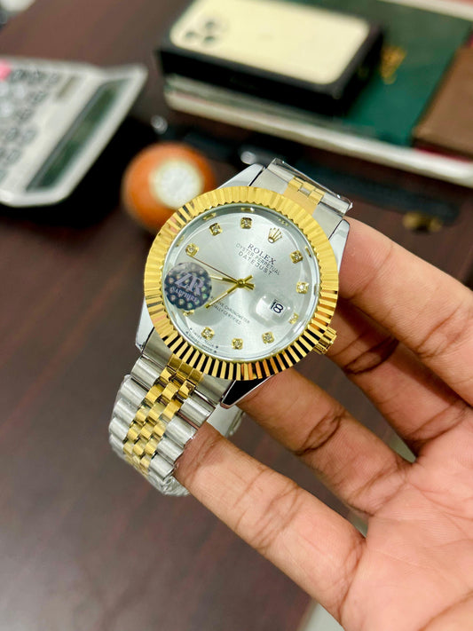 Jubilee Gold & Silver + White Dial | Waterproof | Stainless Steel | ZAS Watches