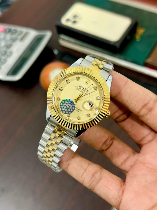 Jubilee Gold & Silver + Gold  Dial | Waterproof | Stainless Steel | ZAS Watches
