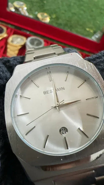 💠 BestWin Full Silver Watch – Waterproof | ZAS Watches