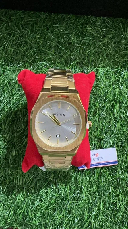 ✨ BestWin Watch – Gold + White | Waterproof | ZAS Watches