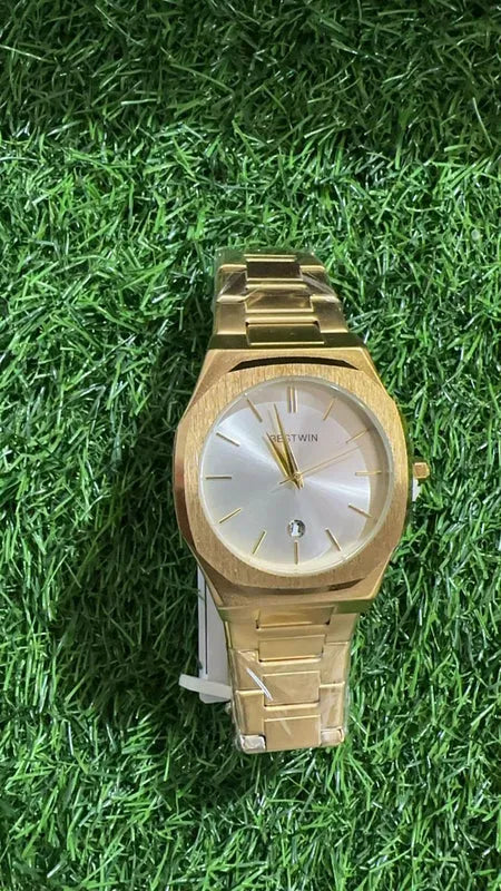 ✨ BestWin Watch – Gold + White | Waterproof | ZAS Watches