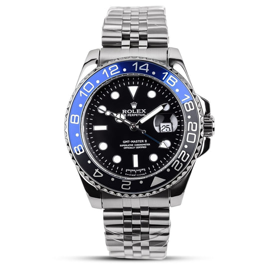 Blue Black + Silver - GMT - Stainless Steel  - 40mm