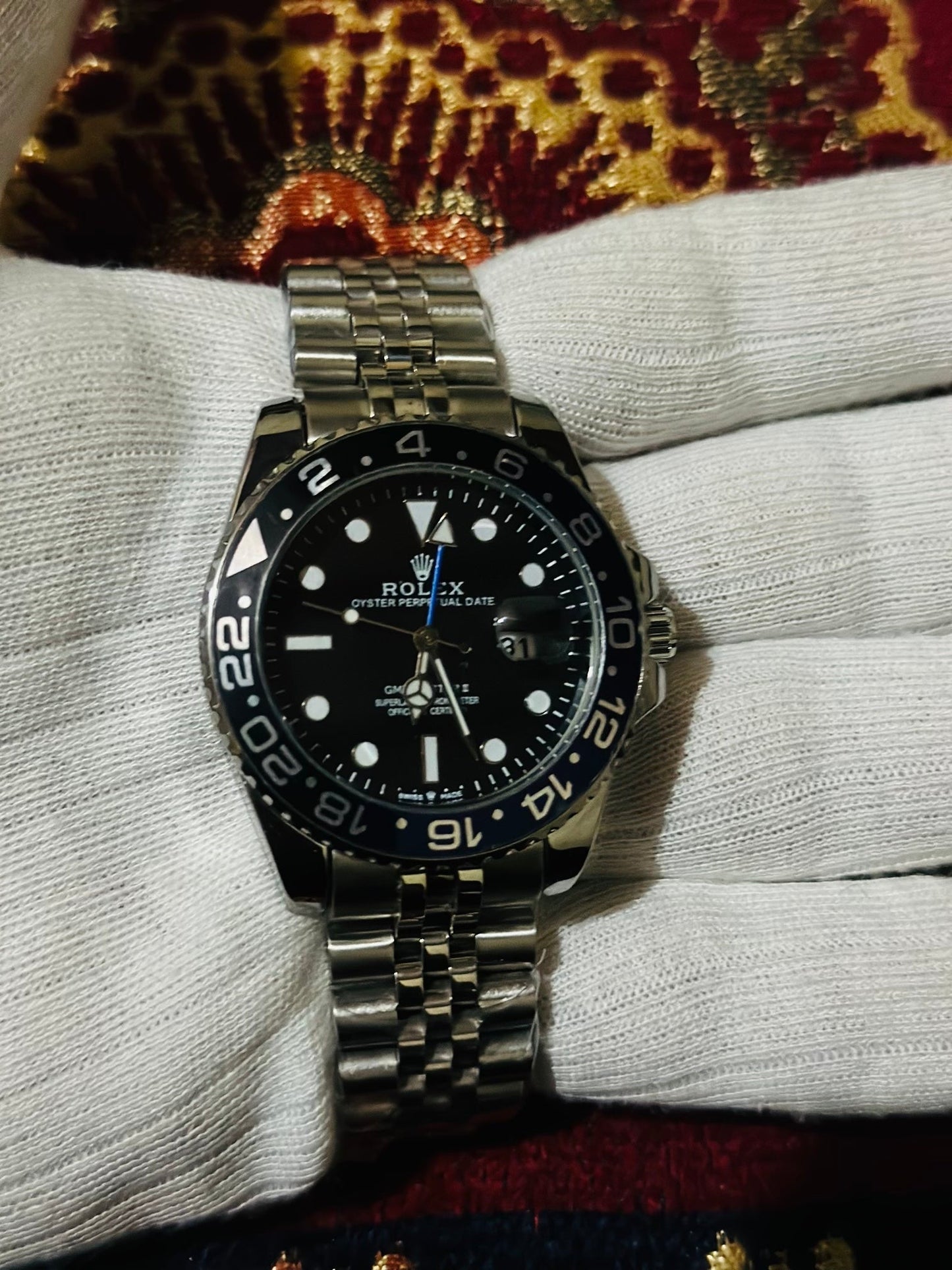 Blue Black + Silver - GMT - Stainless Steel  - 40mm