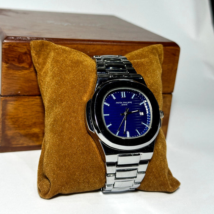 Patek Philippe Geneve Blue Dial + Stainless Steel