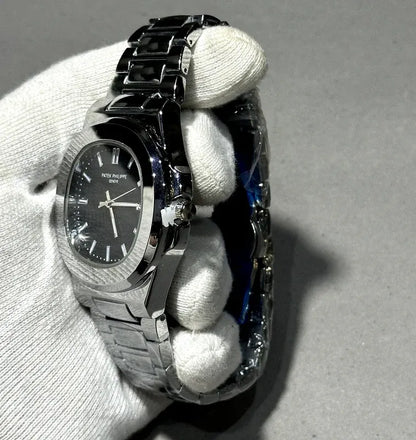 🖤 Patek Philippe Geneve – Black Dial & Stainless Steel| Waterproof | ZAS Watches