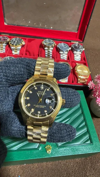 🖤 Gold + Black Dial | Waterproof | Stainless Steel | ZAS Watches