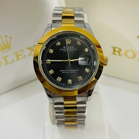 🖤 Gold & Silver + Black Dial | Stainless Steel | Waterproof | ZAS Watches