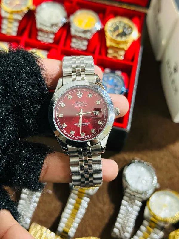 🔴 Silver Jubilee + Red Dial | Waterproof | Stainless Steel | ZAS Watches