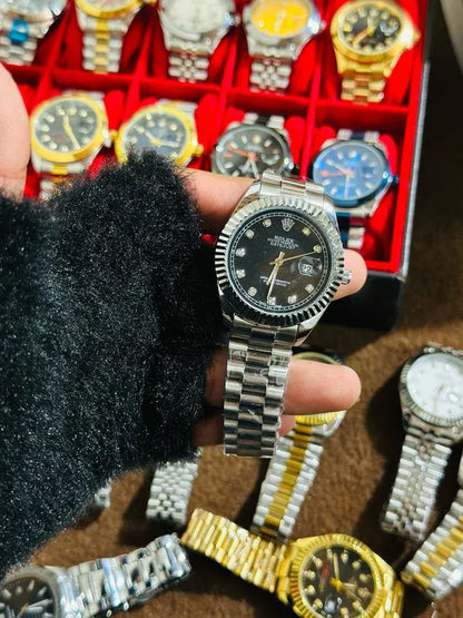 🖤 Silver + Black Dial (Bezel Cut) | Waterproof | Stainless Steel | ZAS Watches
