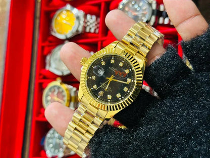 🖤 Gold + Black Dial (Bezel Cut) | Waterproof| Stainless Steel | ZAS Watches