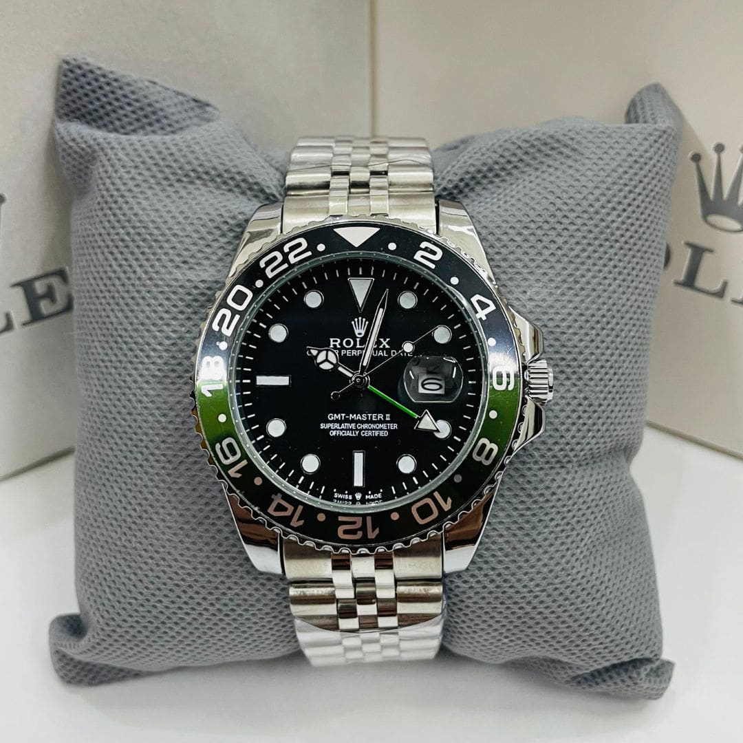 Green Black + Silver - GMT -Stainless Steel - 40mm