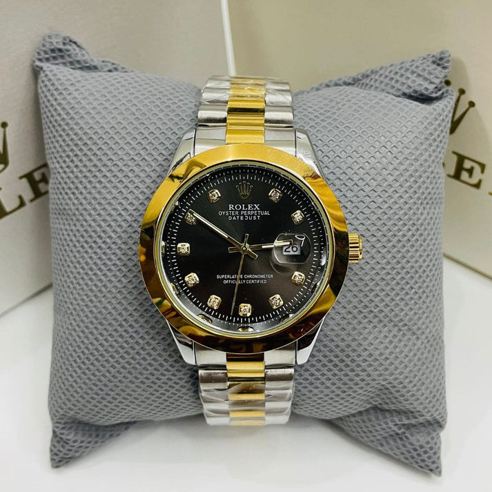 🖤 Gold & Silver + Black Dial | Stainless Steel | Waterproof | ZAS Watches