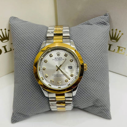 Gold & Silver + White Dial | Stainless Steel | Water Proof | ZAS Watches