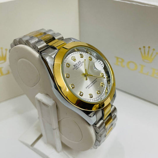 Gold & Silver + White Dial | Stainless Steel | Water Proof | ZAS Watches