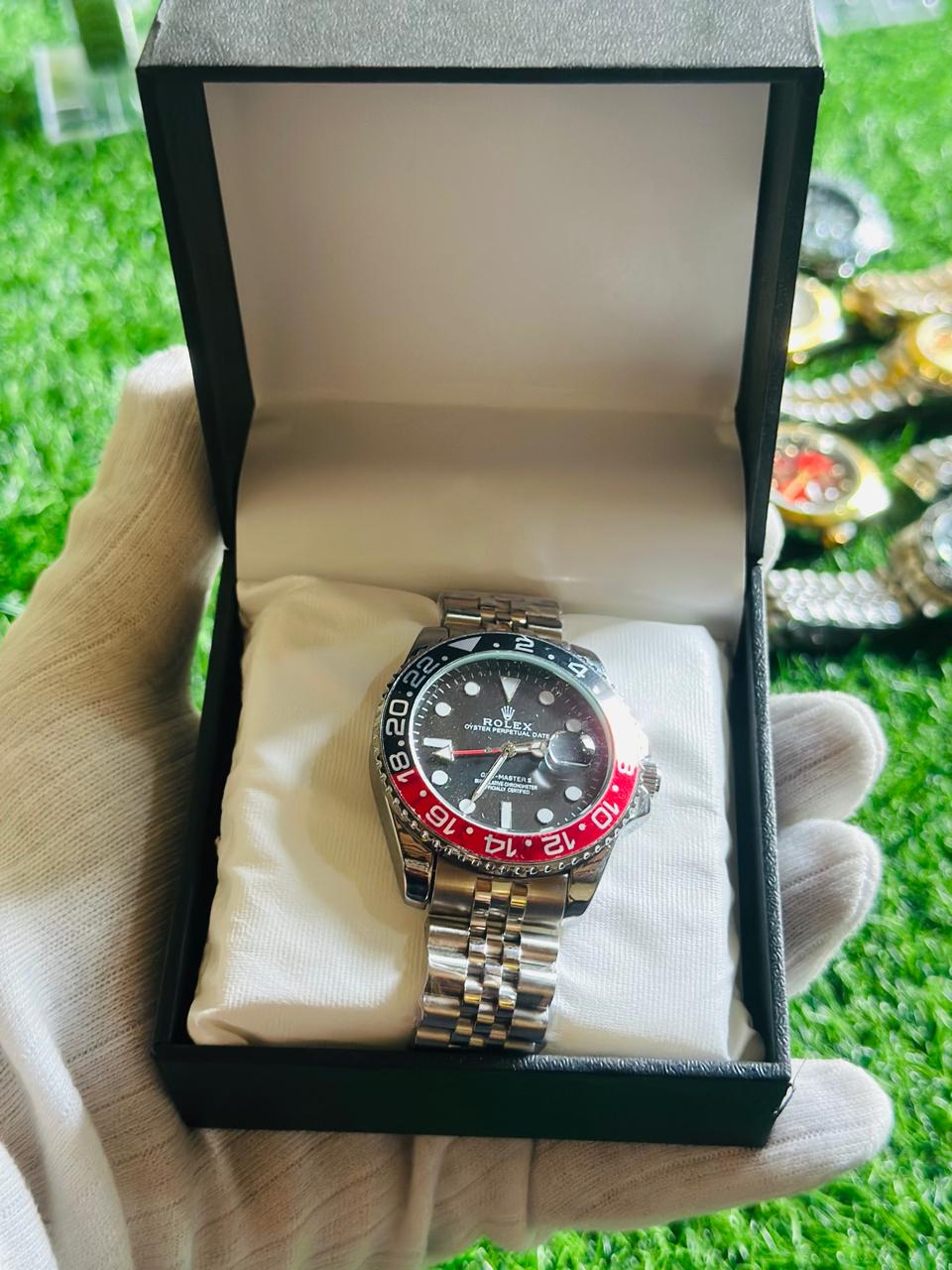 Red Black + Silver - GMT - Stainless Steel - 40mm