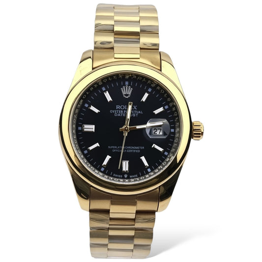 Date Just Gold+ Black | RLX – 40mm – Stainless Steel